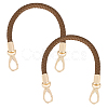 CutHollow 2Pcs Braided Round PU Leather Bag Straps Bag Handles FIND-CL0001-02A-1