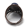 Natural Lapis Lazuli Oval Adjustable Rings RJEW-K271-06R-23-4