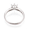 Rhodium Plated 925 Sterling Silver Micro Pave Cubic Zirconia Engagement Solitaire Ring Settings STER-N016-72P-3