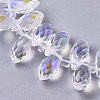 Electroplate Glass Faceted Teardrop Beads Strands X-EGLA-D014-38-3