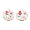Printed Alloy Enamel Pendants ENAM-N071-12G-02-1