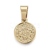 PVD Vacuum Plating 304 Stainless Steel Coin Pendants STAS-F183-01G-B-1