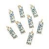 Brass Micro Pave Clear Cubic Zirconia Pendants ZIRC-A020-10G-2