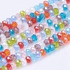 Mixed Electroplate Glass Faceted Rondelle Bead Strands X-EGLA-J047-3x2mm-46-2