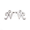 Platinum Plated Alloy Letter Pendants X-PALLOY-J718-01P-N-1