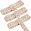 3 Yards Polyester Leaf Jacquard Ribbons SRIB-WH20020-020E-1