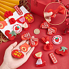 Chinese New Year Bowknot Flower Cloth Alligator Hair Clips Set OHAR-WH0021-31C-3