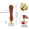 Brass Wax Seal Stamp with Handle AJEW-WH0184-0846-2