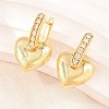 Brass Micro Pave Clear Cubic Zirconia Hoop Dangle Earrings EJEW-G471-30C-G-2