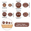 200Pcs 4 Style 2-Hole Flat Round Coconut Buttons BUTT-AR0001-03-2