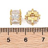 Brass Pave Clear Cubic Zirconia Beads CU-CBA6A75-07G-3