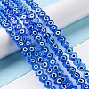 Handmade Evil Eye Lampwork Beads Strands LAMP-F023-B12-2