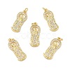 Brass Micro Pave Cubic Zirconia Pendants KK-E068-VB089-2