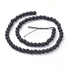 Synthetic Black Stone Beads Strands G-C059-6mm-1-2