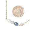 Dyed Natural Cultured Freshwater Pearl Potato & Glass Beaded Pendant 304 Stainless Steel Satellite Chain Necklaces for Women NJEW-JN05937-01-3