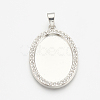 Alloy Pendant Cabochon Settings X-PALLOY-S108-03P-1