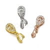 Rack Plating Brass Micro Pave Clear Cubic Zirconia Ice Pick Pinch Bails KK-K340-13-1