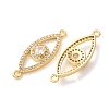 Brass Micro Pave Clear Cubic Zirconia Connector Charms CU-CBA4579-03G-F-3
