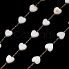 Handmade 304 Stainless Steel Shell Heart Link Chains CHS-B011-01C-G-1