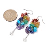 Natural Mixed Gemstone Chips Cluster Earrings EJEW-JE05467-3
