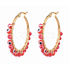 Beaded Big Hoop Earrings EJEW-JE04172-02-1