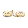 Brass Micro Pave Clear Cubic Zirconia Charms ZIRC-I052-16G-09-3