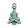 Medium Sea Green Christmas Tree Enamel Alloy Pendants X-EAP0307Y-1
