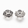 4-Petal Tibetan Style Alloy Flower Bead Caps X-TIBE-S222-AS-NR-2