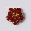 Flower Brass Enamel Cabochon Settings X-KK-K114-DM-G-3