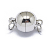 Rack Plating Brass Magnetic Clasps with Loops LS-KK-F801-03B-P-2