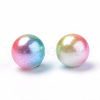 Rainbow Acrylic Imitation Pearl Beads OACR-R065-8mm-A07-2