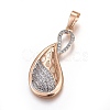 Brass Micro Pave Cubic Zirconia Jewelry Sets SJEW-F189-03KCG-2