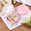 Round PU Leather & Plastic Jewelry Set Storage Box CON-TAC0014-06B-7