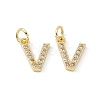 Real 18K Gold Plated Brass Micro Pave Clear Cubic Zirconia Charms KK-E068-VB452-V-2