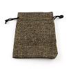 Polyester Imitation Burlap Packing Pouches Drawstring Bags ABAG-R005-9x7-05-1