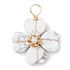 Natural & Synthetic Mixed Gemstone Clover Pendants PALLOY-JF03180-2