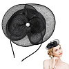 Fascinators Flower Mesh Feathers Organza Hat on a Hair Band Party Headwear for Girls and Women OHAR-WH0014-19B-1