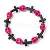 Halloween Cross & Skull Acrylic Bead Stretch Bracelets BJEW-JB12617-3
