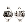 Tibetan Style Alloy Octagon with Church Connector Charms FIND-Z099-16AS-02-1