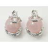 Natural Rose Quartz Pendants G-H1527-6-1