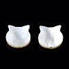 Natural Black Lip Shell & White Shell Beads SSHEL-N034-124B-3