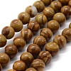 Natural Wood Lace Stone Wooden Jasper Beads Strands X-G-G763-05-4mm-1