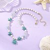 Ocean Dyed Synthetic Turquoise Turtle Pendant Necklaces NJEW-JN06397-02-1