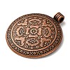 Tibetan Style Flat Round with Flower Alloy Big Pendants TIBEP-Q056-15R-NR-3