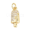 Brass Micro Pave Clear Cubic Zirconia Pendants KK-H273-14G-1