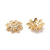 Brass Micro Pave Clear Cubic Zirconia Bead Caps KK-G420-31G-2