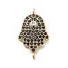 Religion Brass Micro Pave Cubic Zirconia Connector Charms KK-H529-01A-G03-1