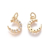 Brass Micro Pave Clear Cubic Zirconia Charms ZIRC-I036-02G-1