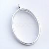 Rack Plating Alloy Oval Open Back Bezel Pendants PALLOY-S047-26B-FF-2