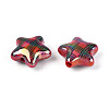 Christmas UV Plating Printed Opaque Acrylic Beads MACR-N018-06B-2